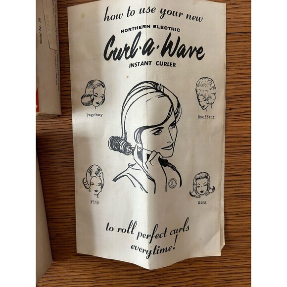 Vintage Northern Electric Pink Hair Curler with 3 Rollers, Box & Instructions - Picture 5 of 7